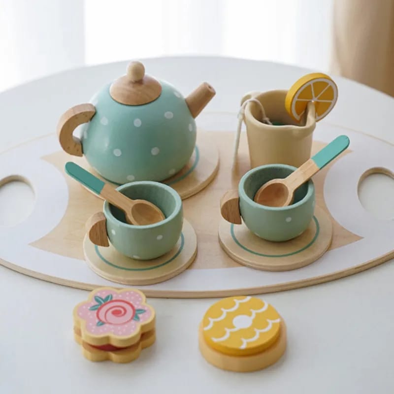 Juego de té de madera