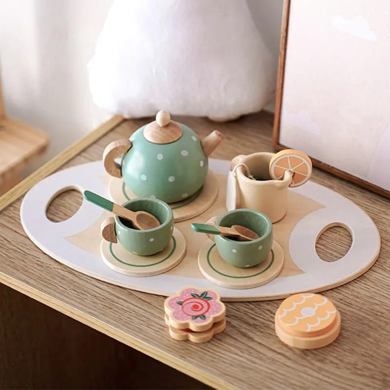 Juego de té de madera
