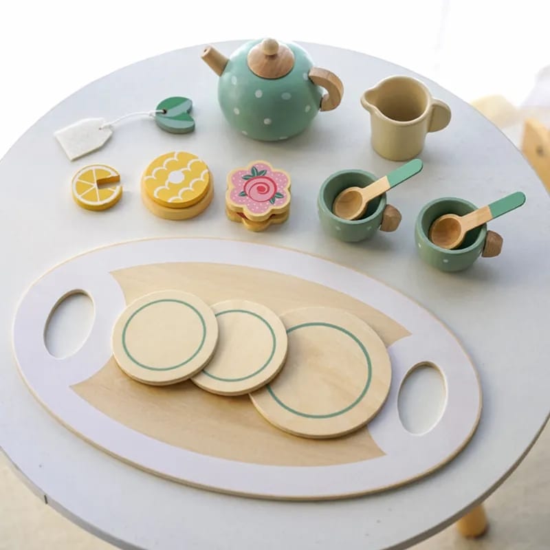 Juego de té de madera