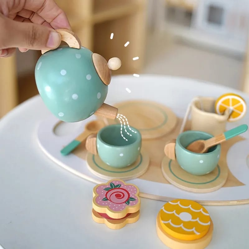 Juego de té de madera
